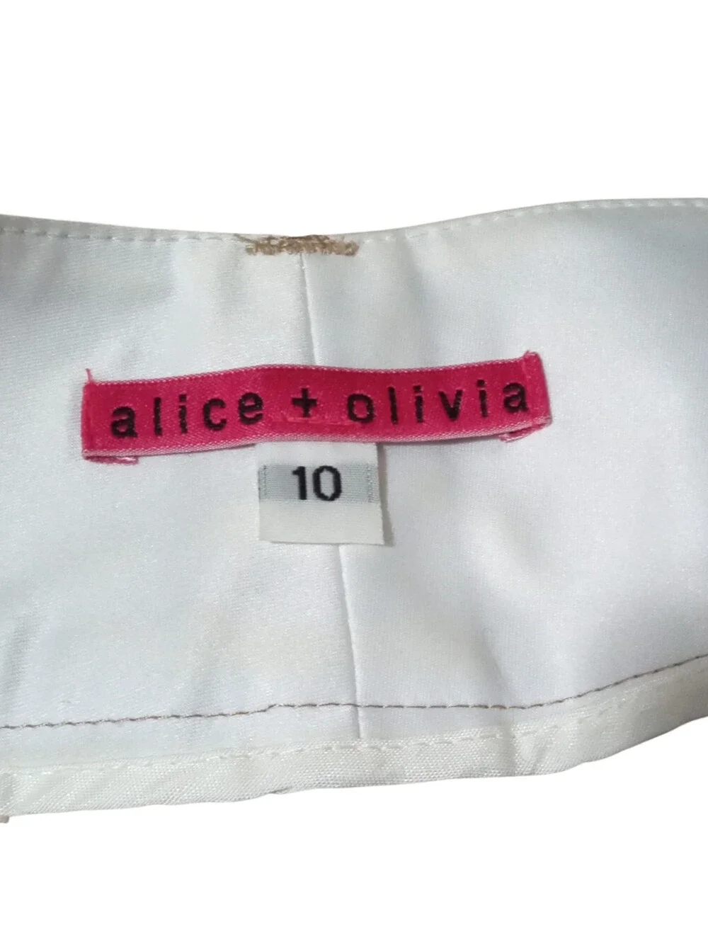 Alice + Olivia Tan Wide Leg Trousers High Rise Pocket Dress Pants Sz 10